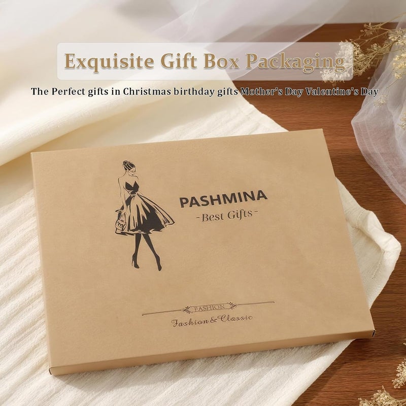 vimate Pashmina Scarf and Shawl - Soft Women Pashminas Wrap for Wedding Evening Party dresses - Image 4